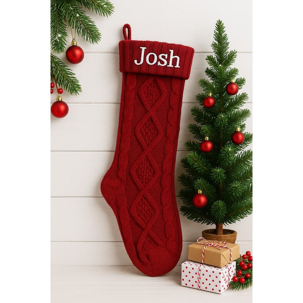 𝅺NEW Cable Knit “Josh” Christmas Stocking